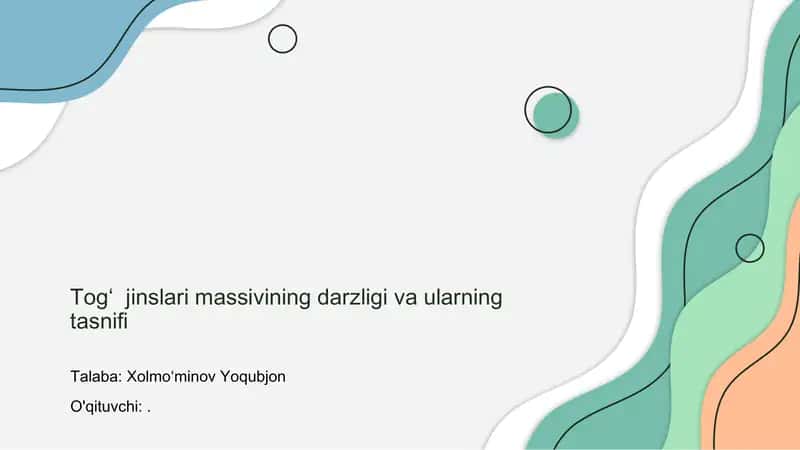 Togʻ jinslari massivining darzligi va ularning tasnifi