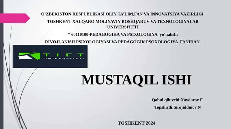E.Gʻ.Gʻoziyevning yosh davrlariga oid psixologik qarashlari