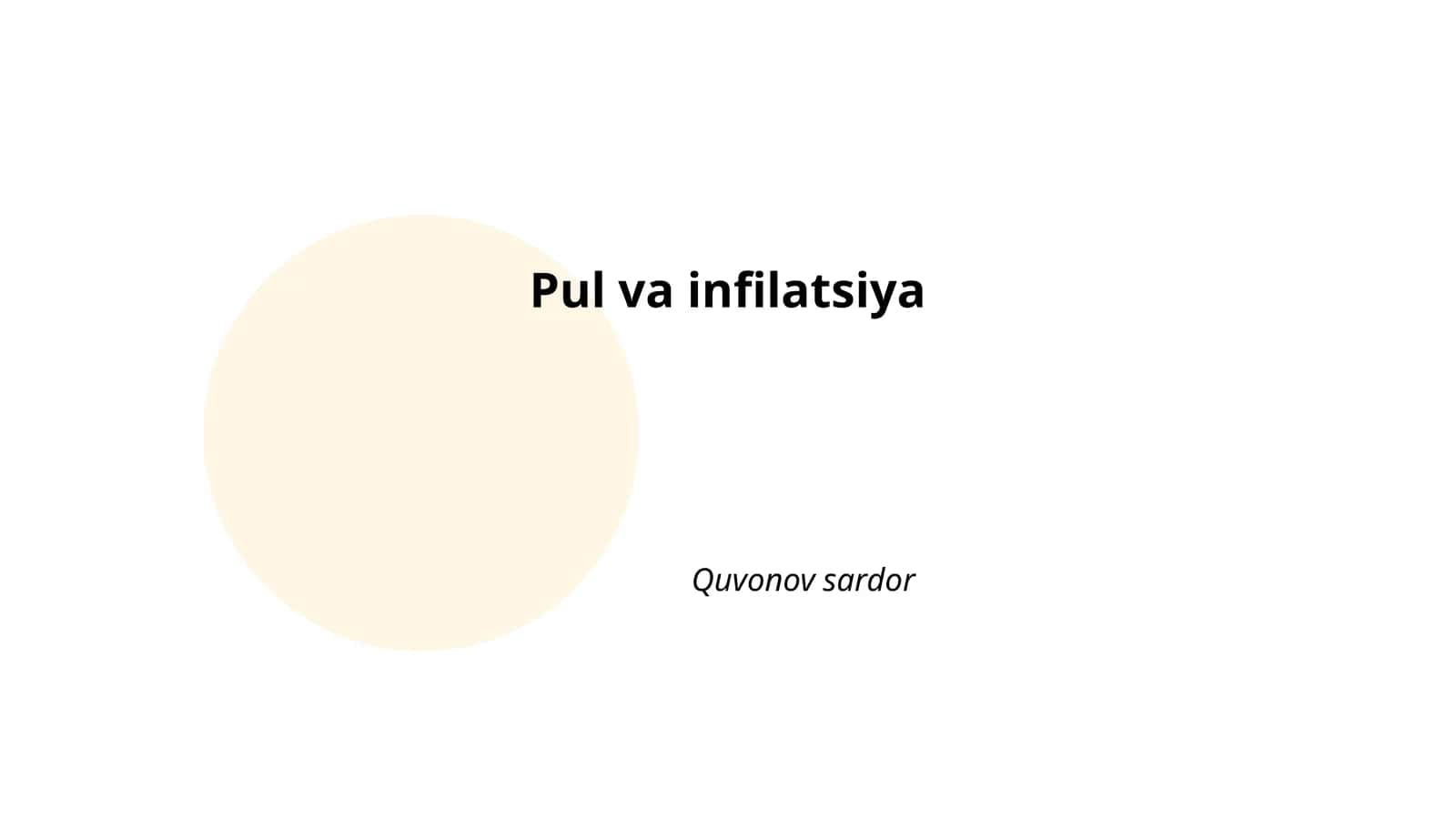 Pul va infiltratsiyaning iqtisodiy ta'siri