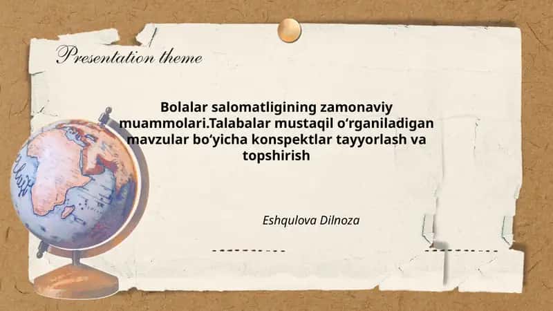 Bolalar salomatligining zamonaviy muammolari