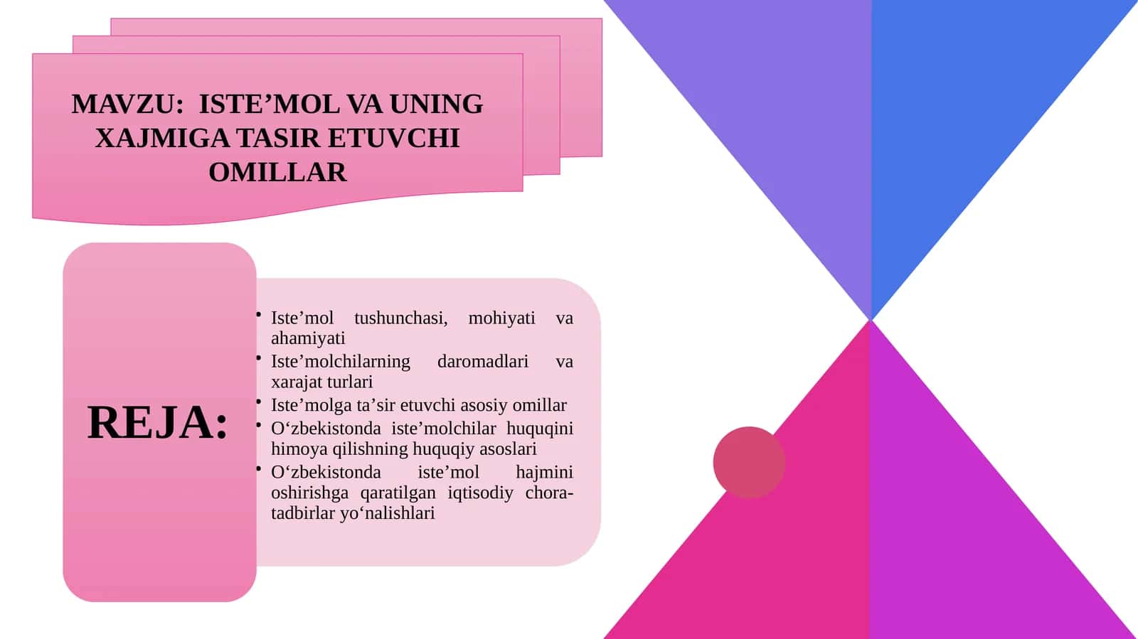 ISTE’MOL VA UNING XAJMIGA TASIR ETUVCHI OMILLAR