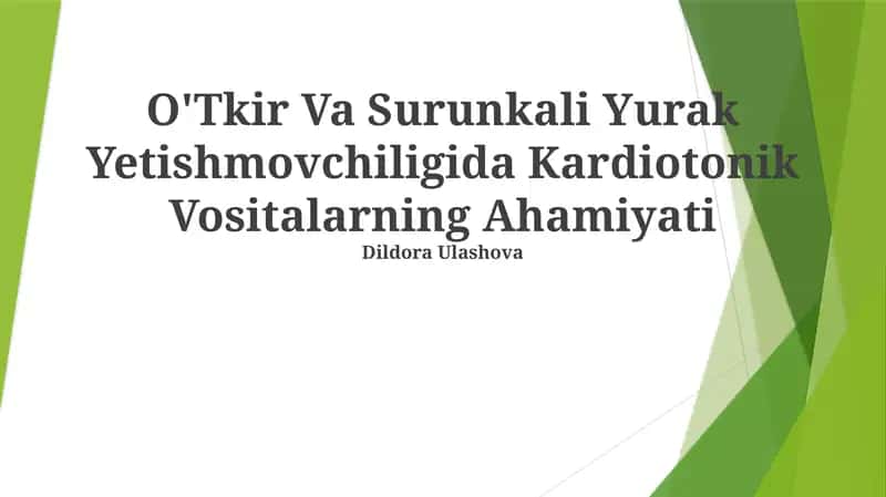 Kardiotonik Vositalar