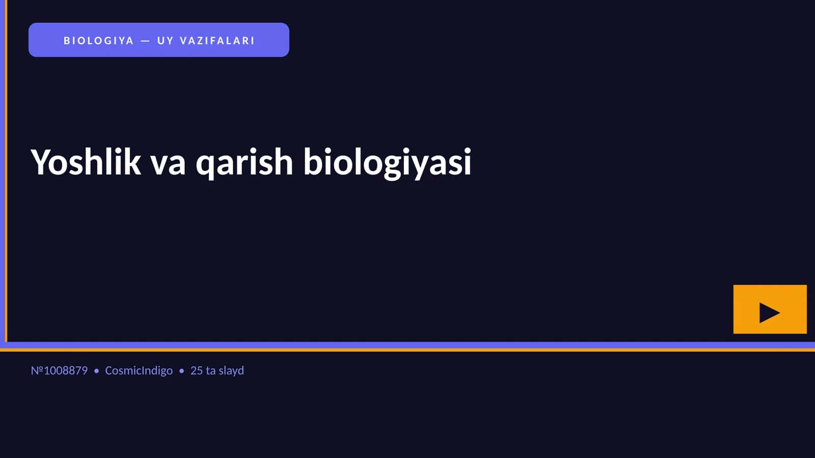 Yoshlik va qarish biologiyasi