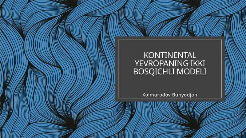 Kontinental Yevropa ikki bosqichli modeli