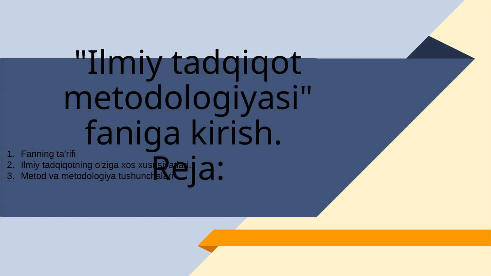 Ilmiy tadqiqot metodologiyasi