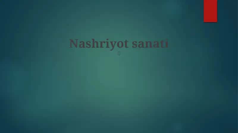 Nashriyot sanati