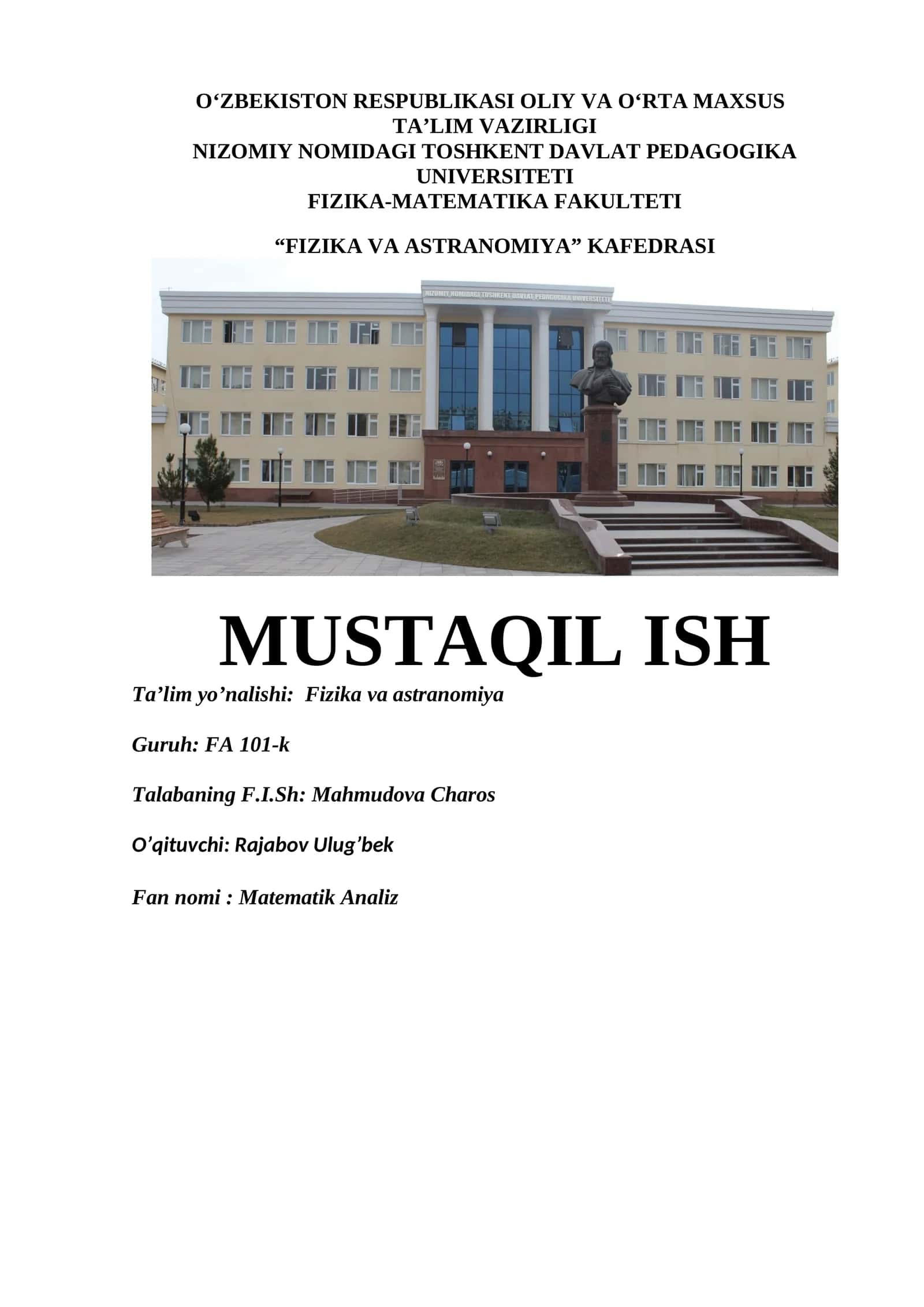 Uch karrali integralning xossalari