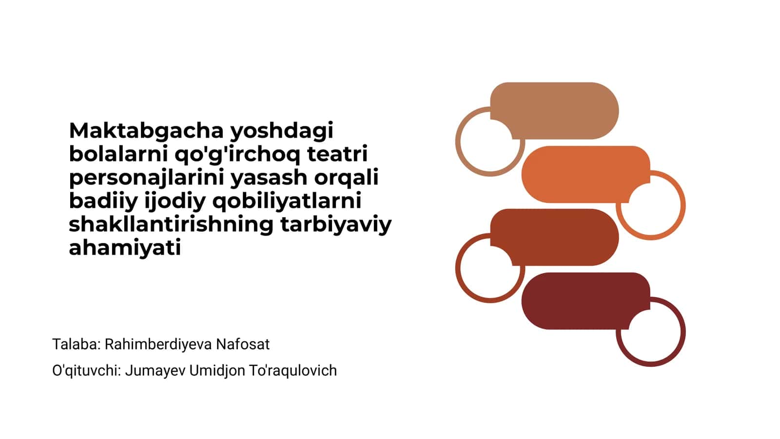 Maktabgacha yoshdagi bolalarni qo'g'irchoq teatri personajlarini yasash