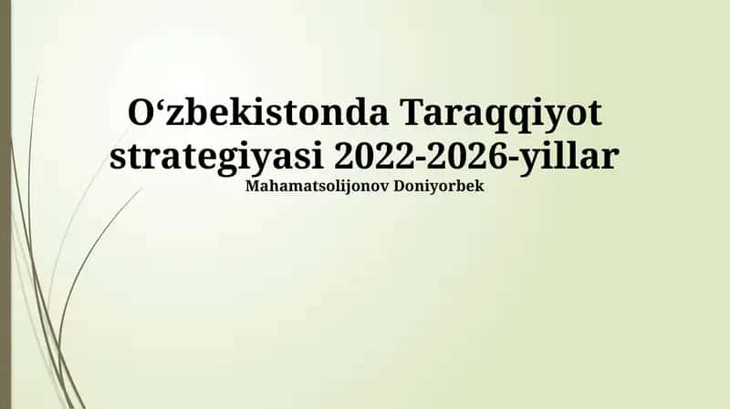 Oʻzbekiston Taraqqiyot strategiyasi: 2022-2026