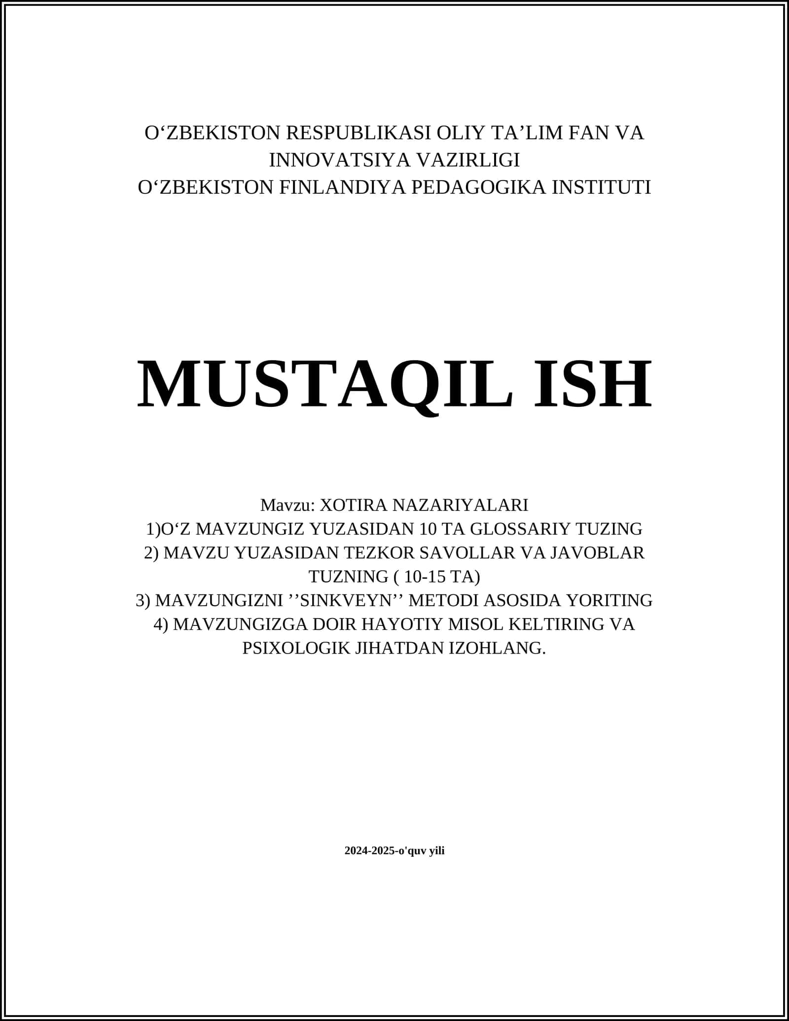 Xotira Nazariyalari