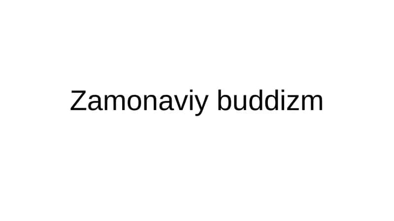 Zamonaviy buddizm