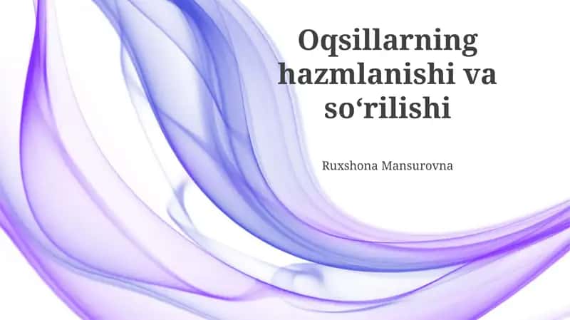 Oqsillarning hazmlanishi va soʻrilishi