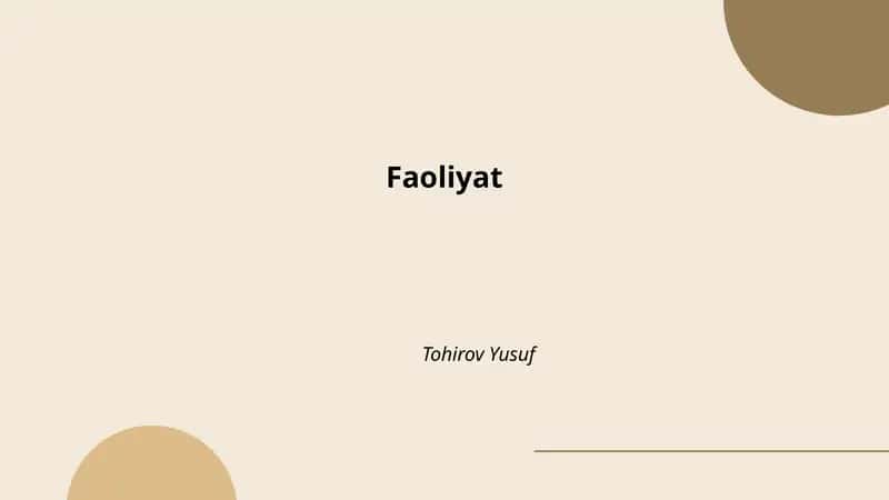 Iqtisodiy faoliyat