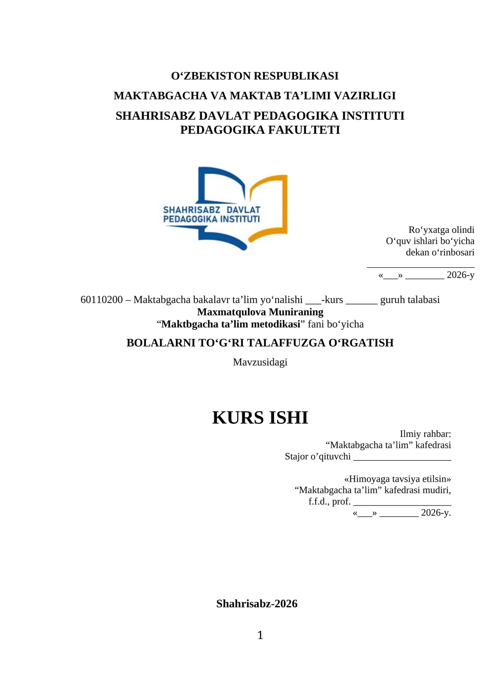 KURS ISHI