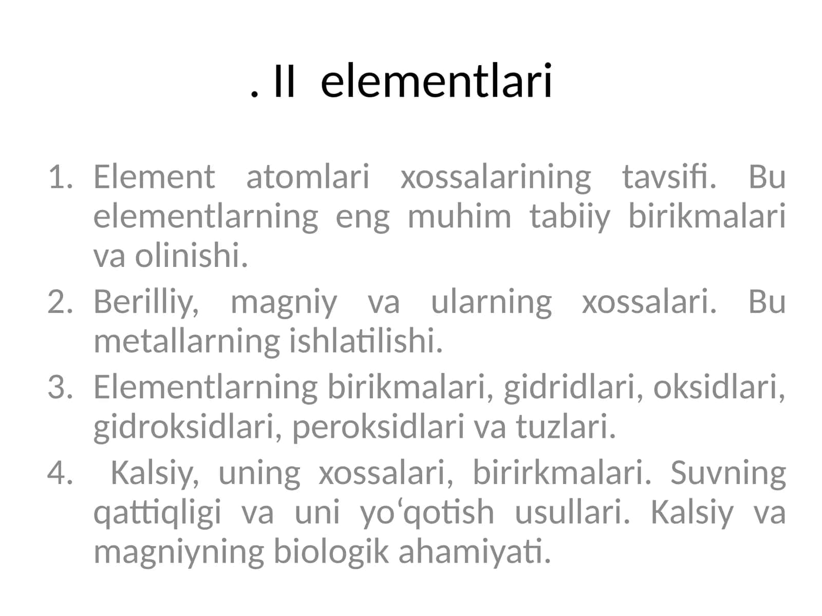Element atomlari va ularning xossalari