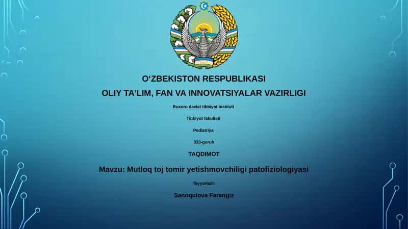 Mutloq toj tomir yetishmovchiligi patofiziologiyasi