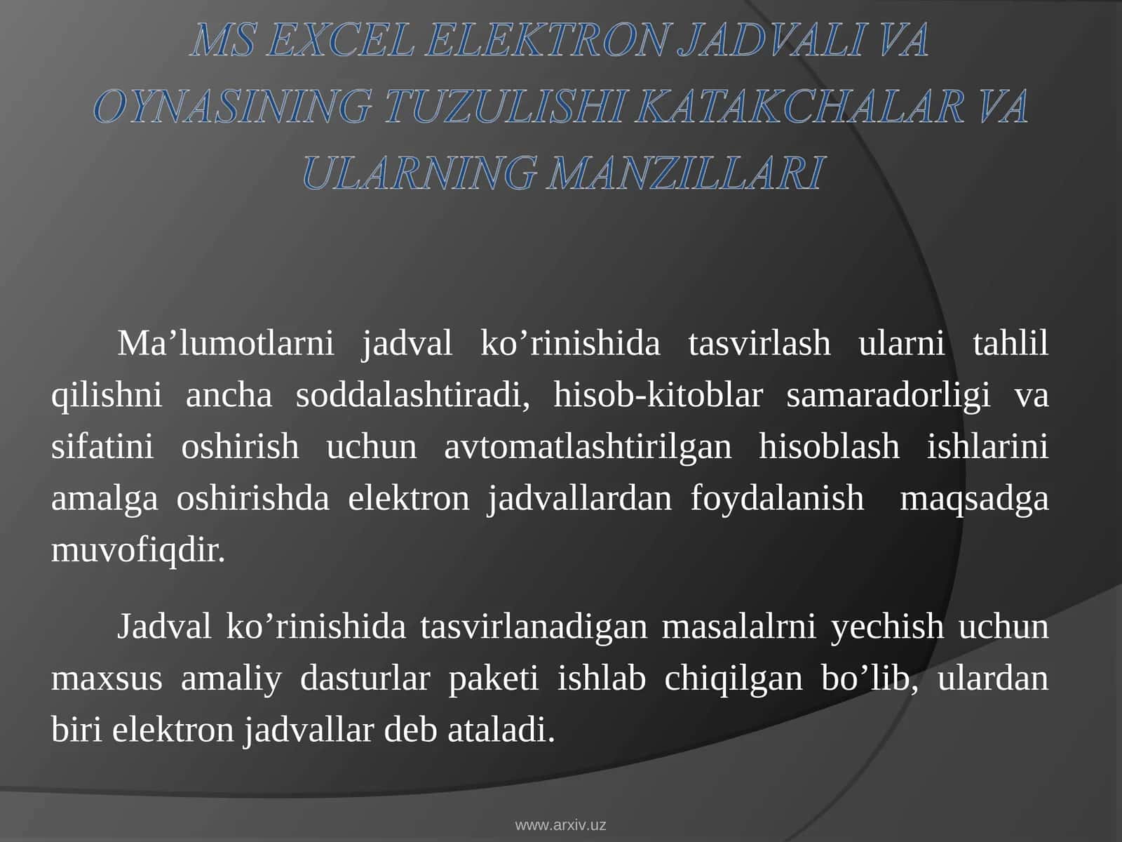 Elektron jadvallar