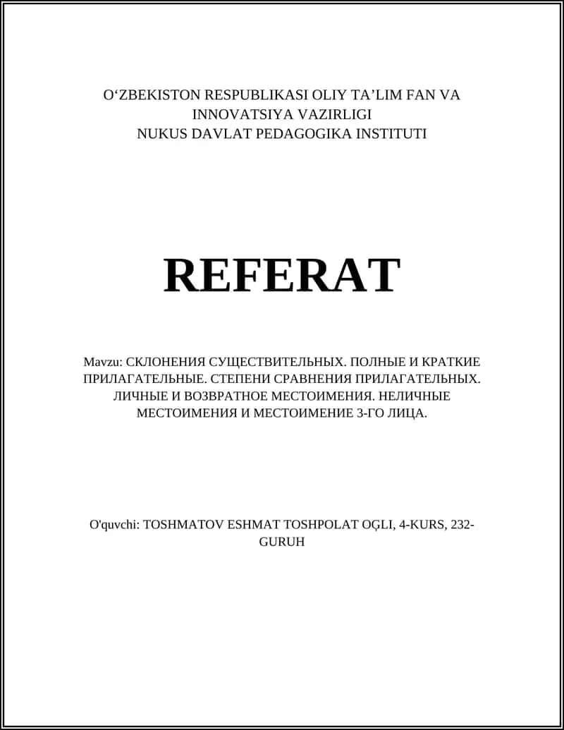 Otlarning kelishiklari
