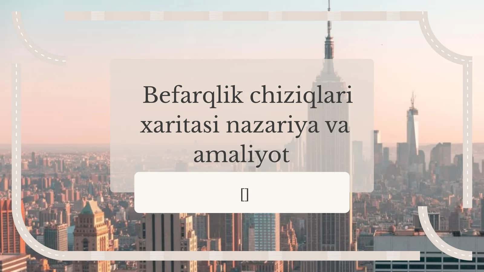 Befarqlik chiziqlari xaritasi nazariya va amaliyot