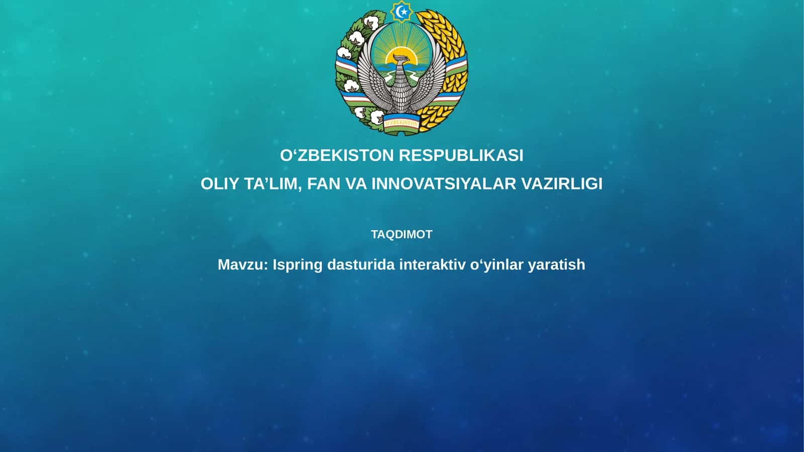 Ispring dasturida interaktiv o‘yinlar yaratish