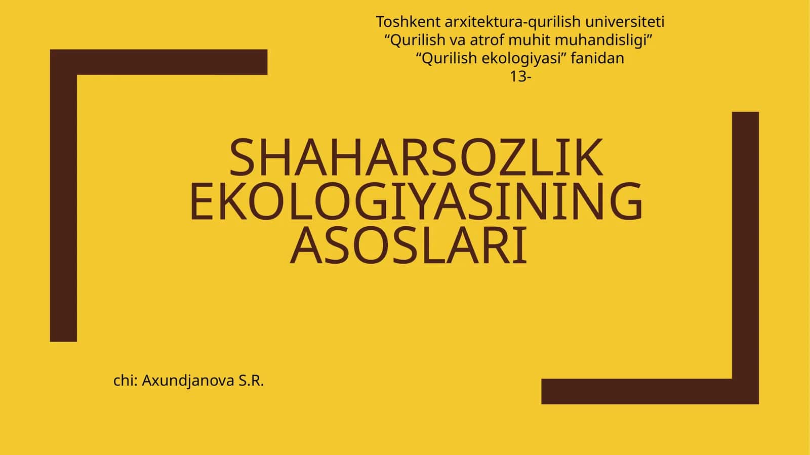Qurilish ekologiyasi