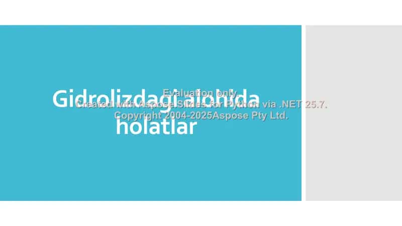 Gidrolizdagi alohida holatlar