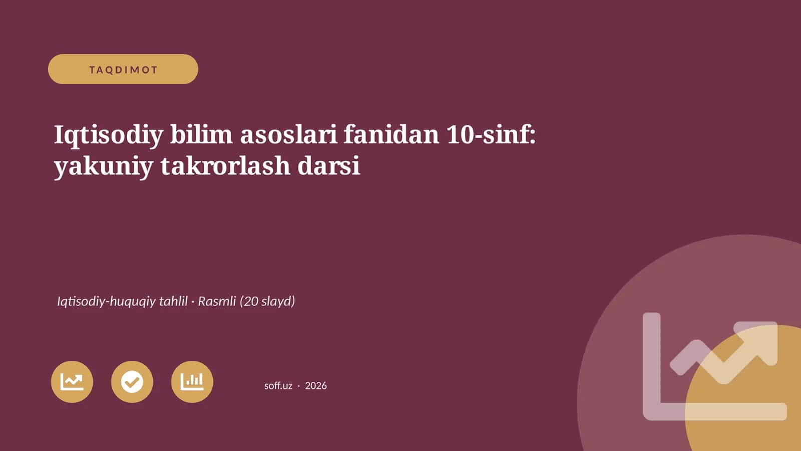 Iqtisodiy bilim asoslari fanidan 10-sinf: yakuniy takrorlash darsi