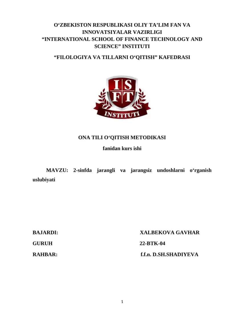 ONA TILI O‘QITISH METODIKASI