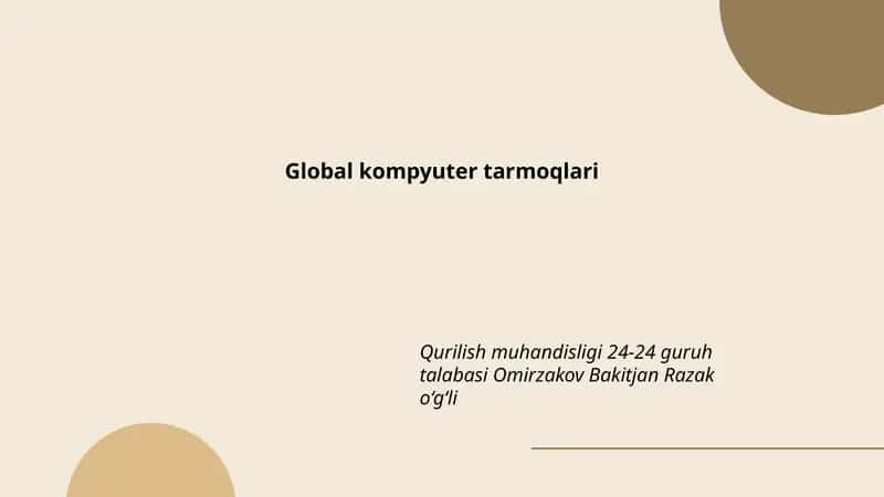 Global kompyuter tarmoqlari