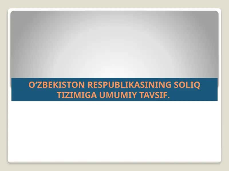 Soliq tizimi