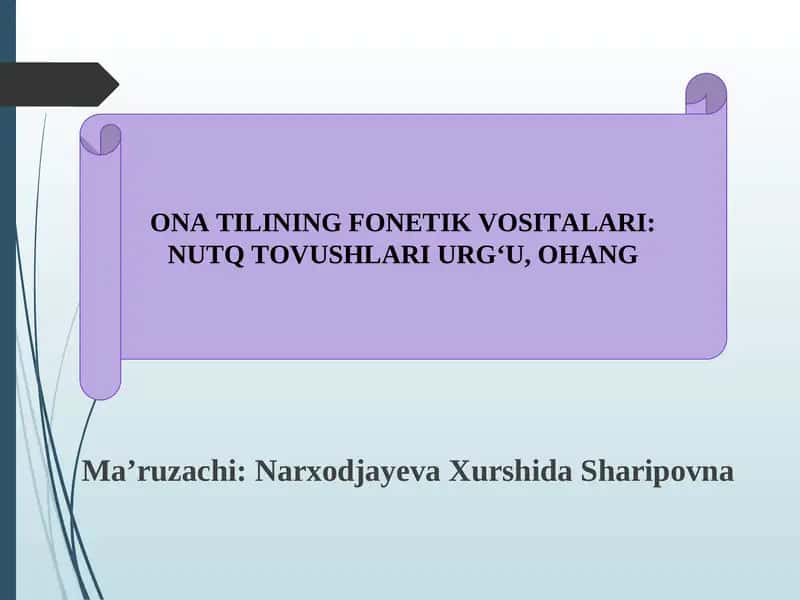 ONA TILINING FONETIK VOSITALARI