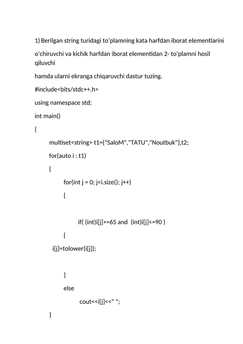 Talabalar haqida to’plam berilgan