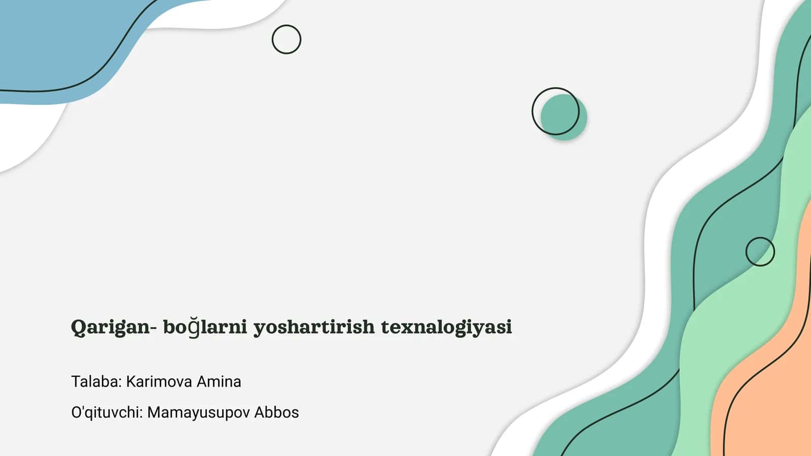 Qarigan- bo‘glarni yoshartirish texnologiyasi