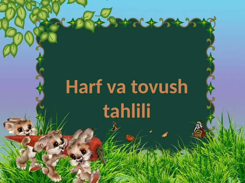 Harf va tovush tahlili
