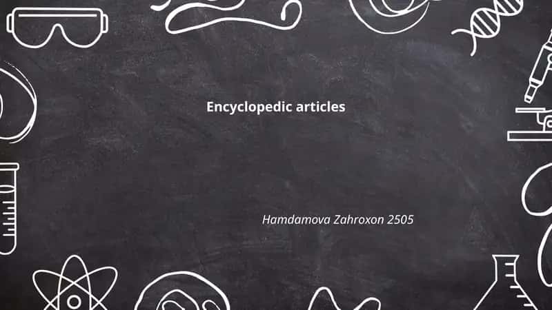 Encyclopedic articles
