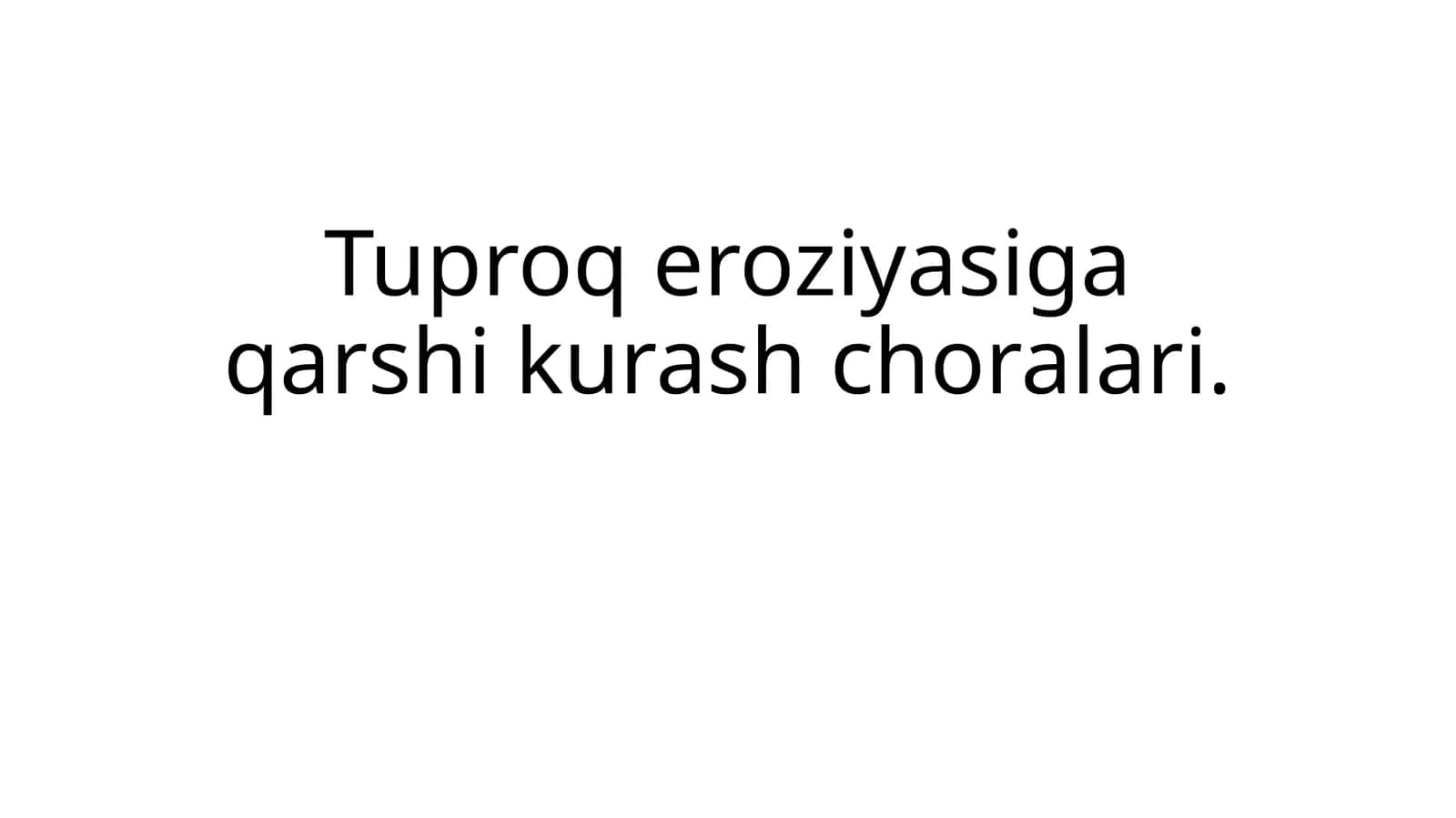 Qishloq xo'jaligini rivojlantirish