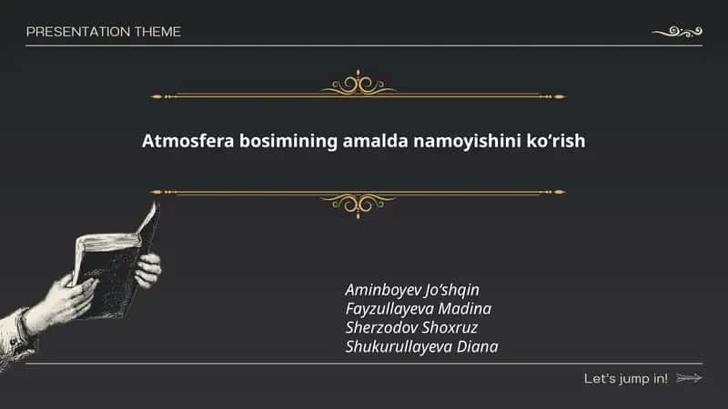 Atmosfera bosimining amalda namoyishini koʻrish