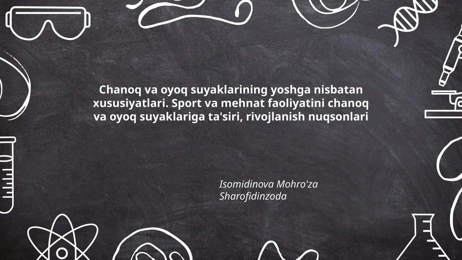 Chanoq va oyoq suyaklarining yoshga nisbatan xususiyatlari
