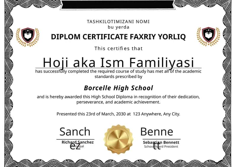 Faxriy yorliq shablon PowerPoint
