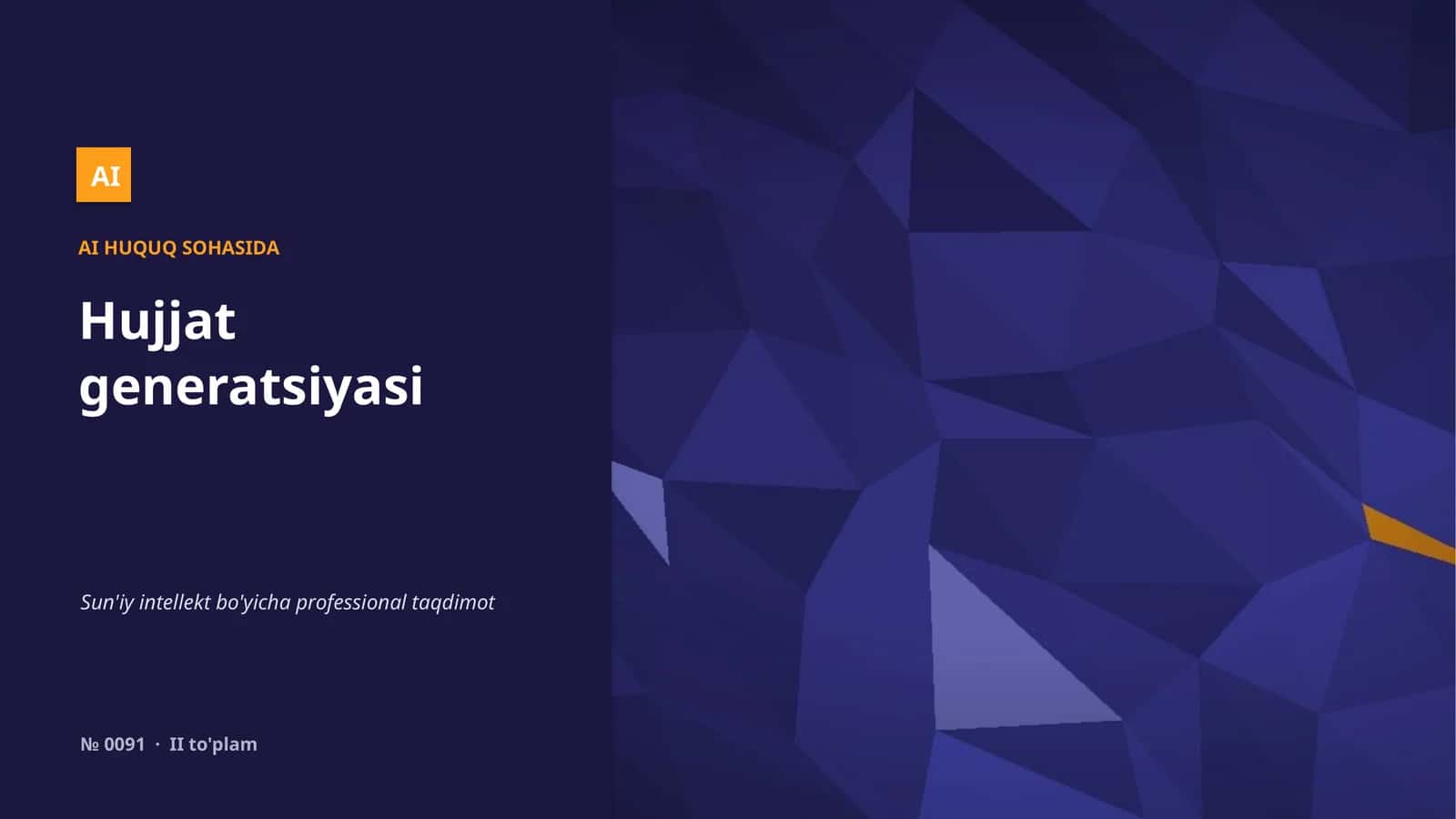 Hujjat generatsiyasi AI huquq sohasida
