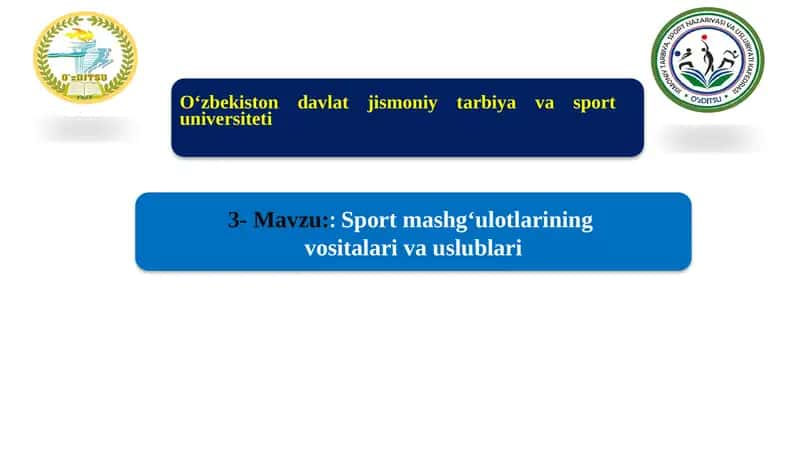 Sport mashgʻulotlarining vositalari