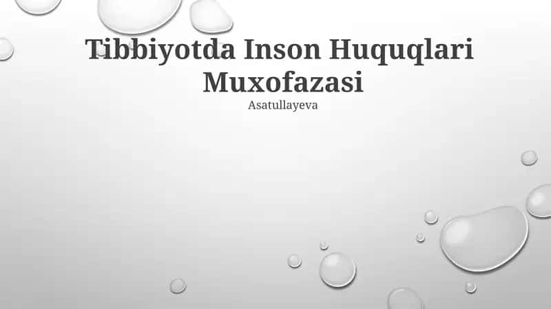 Tibbiyotda Inson Huquqlari Muxofazasi
