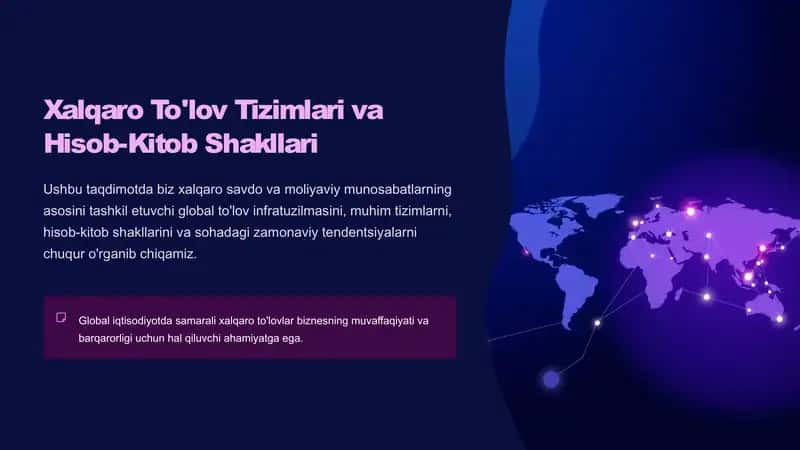 Xalqaro To'lov Tizimlari va Hisob-Kitob Shakllari