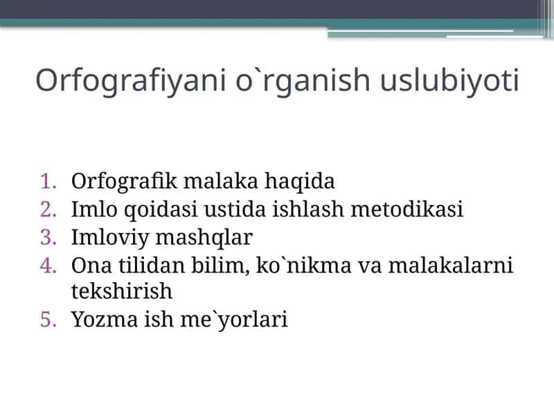 Imlo va imloviy mashqlar