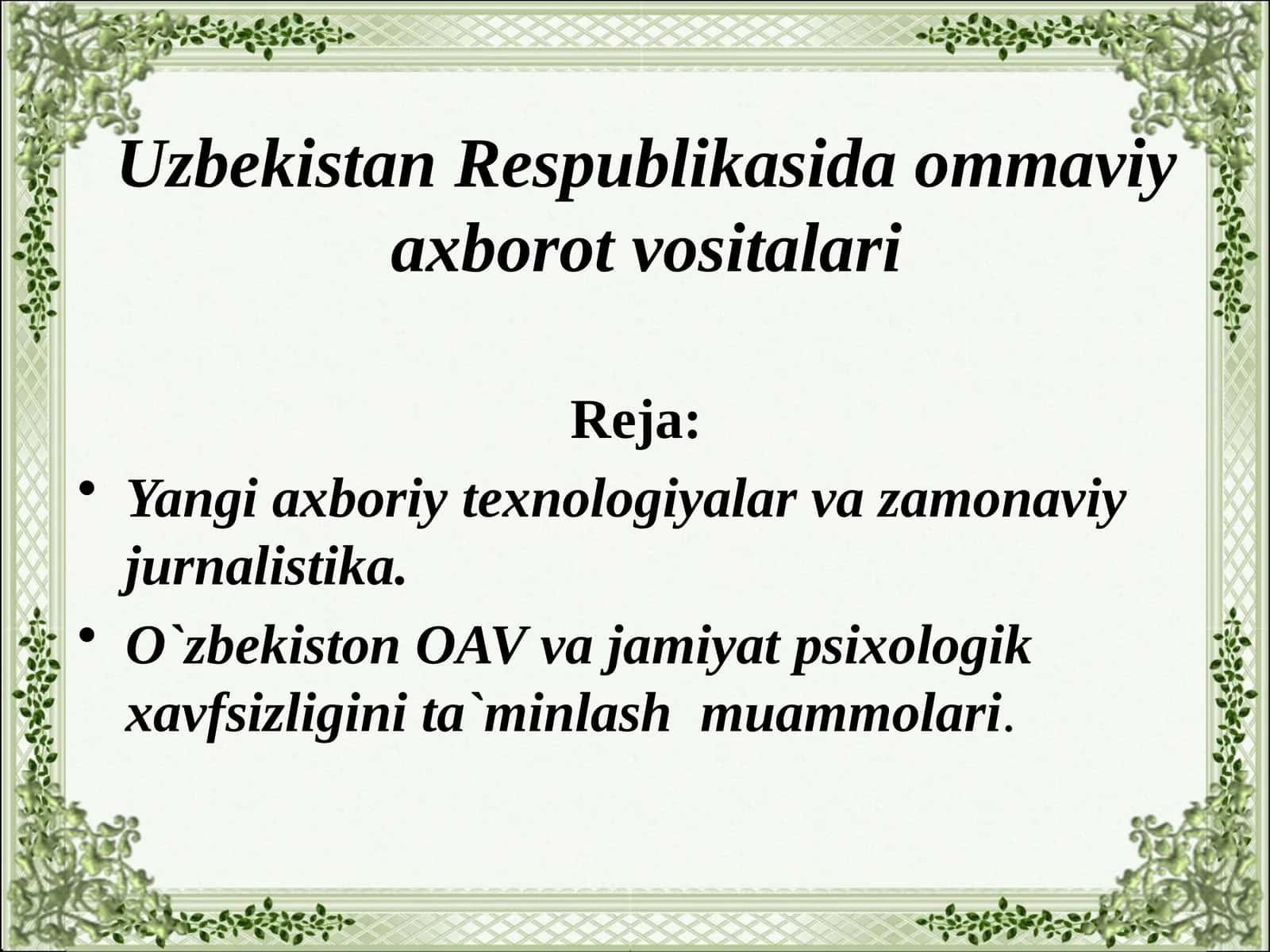 Yangi axborot texnologiyalari va yangi jurnalistika