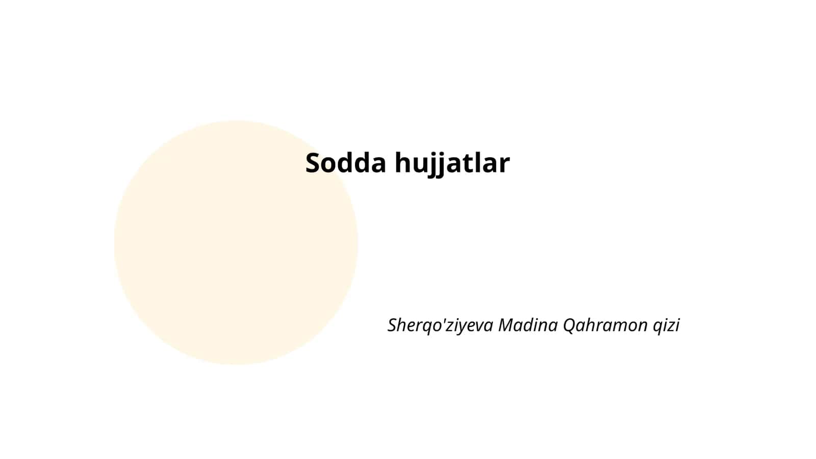 Sodda hujjatlar