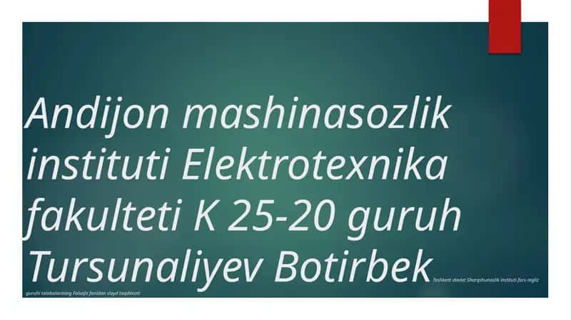 Falsafa fanidan slayd taqdimoti