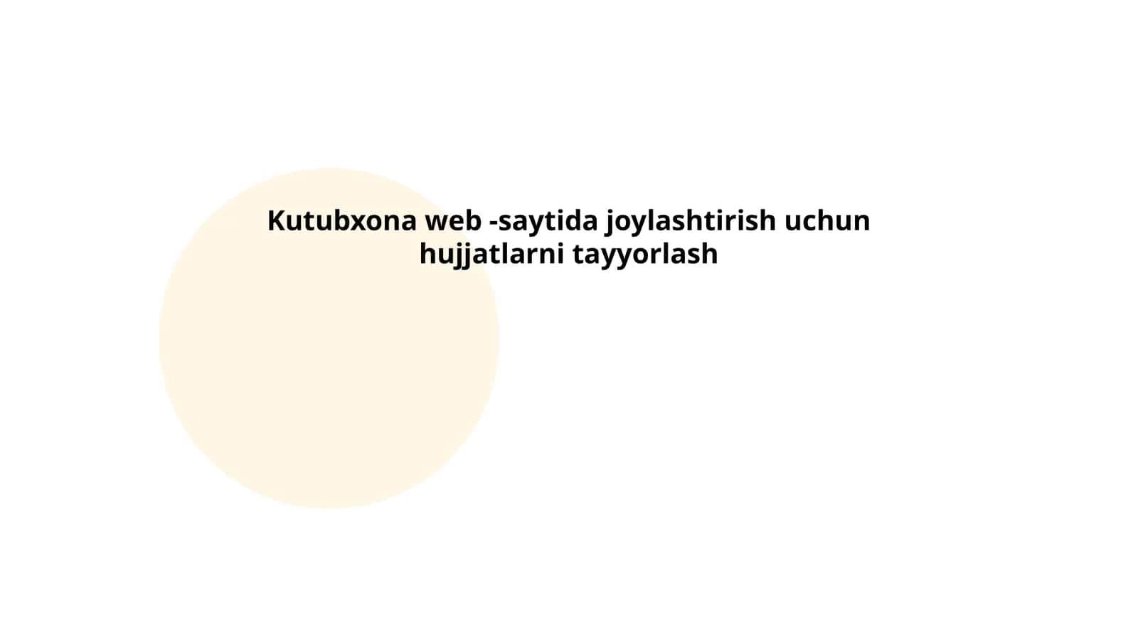 Kutubxona web -saytida joylashtirish uchun hujjatlarni tayyorlash