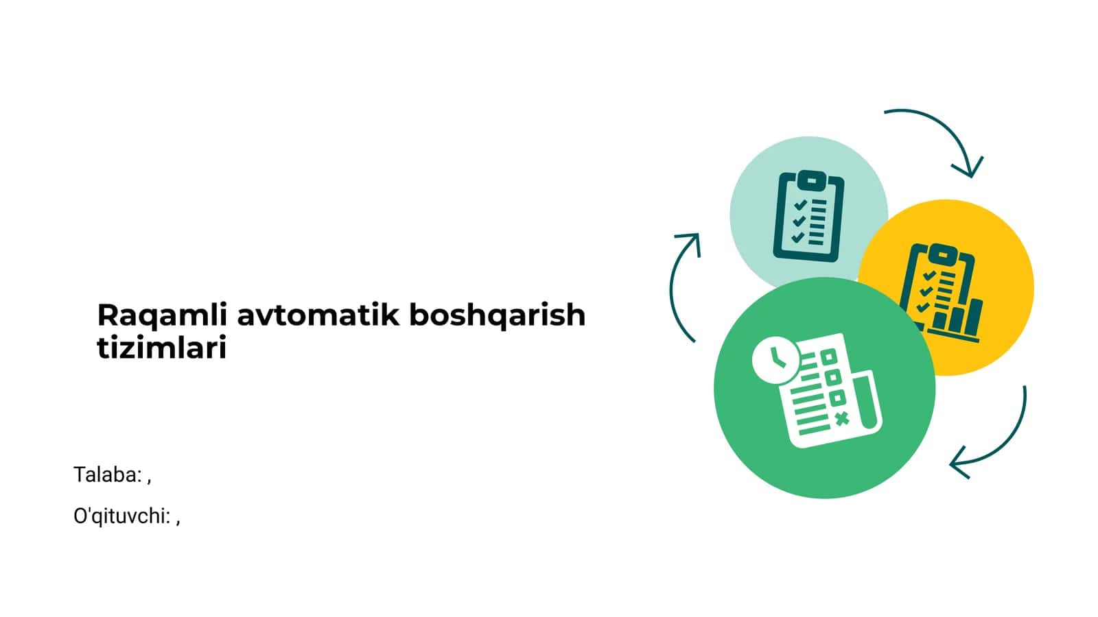 Raqamli avtomatik boshqarish tizimlari