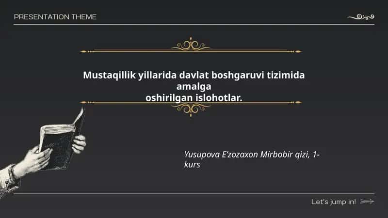 Konstitutsiyaviy islohotlar va davlat boshqaruvi institutlarining qayta tashkil etilishi